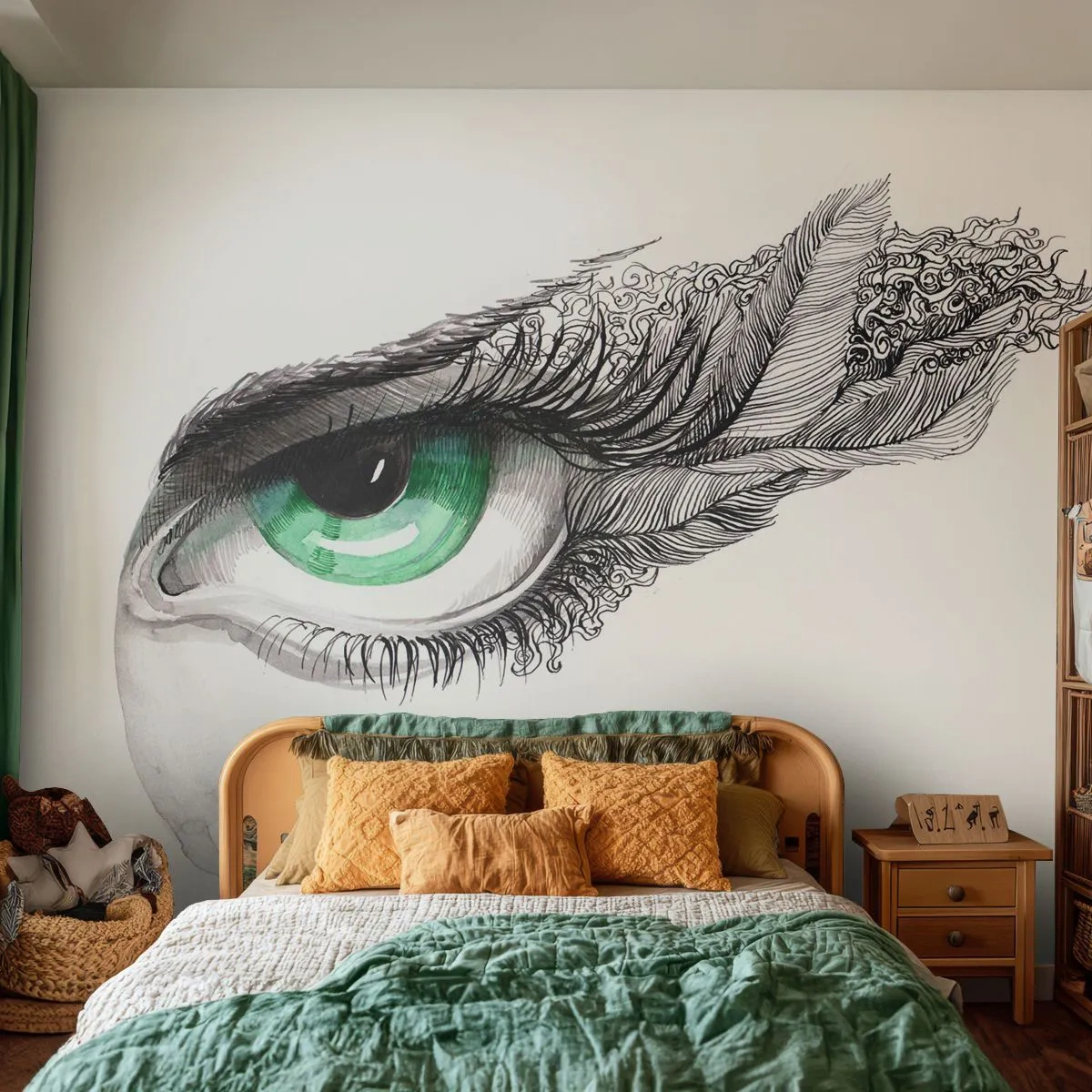 Selbstklebende Fototapete Deluxe Sticker - Schön und bereit zum Angriff - Abstraktion, Grafik, Auge - 250x175 cm