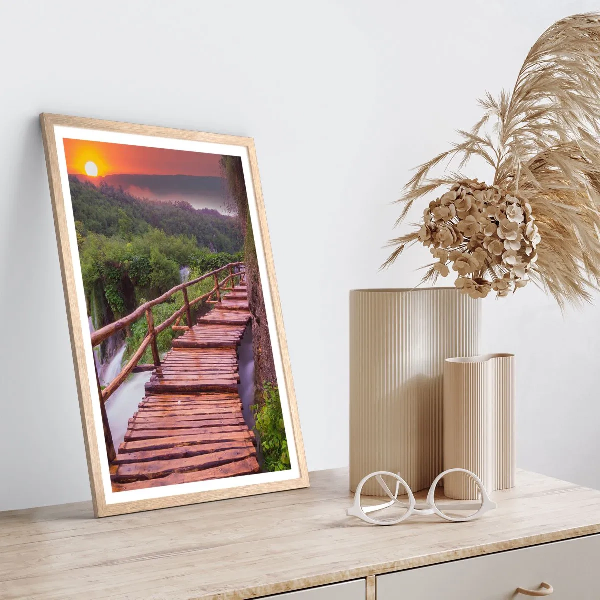 Poster in einem Rahmen aus heller Eiche - Schönheit jenseits des Glaubens - 61x91 cm