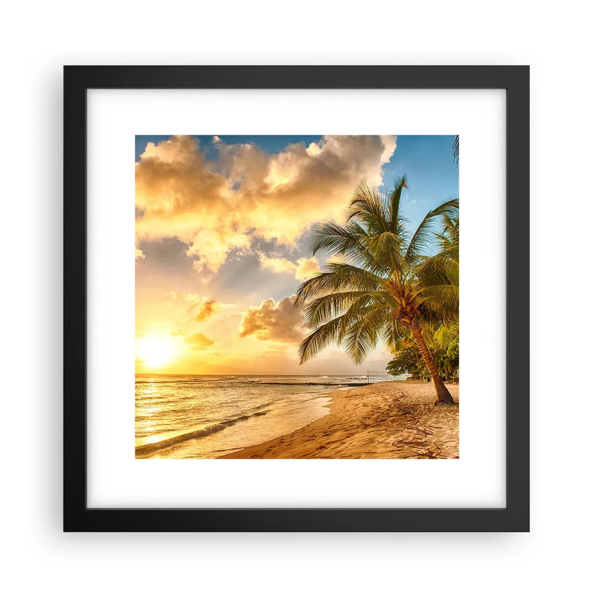 Poster in einem schwarzem Rahmen - Ewiger Sommer, immer Urlaub - 30x30 cm