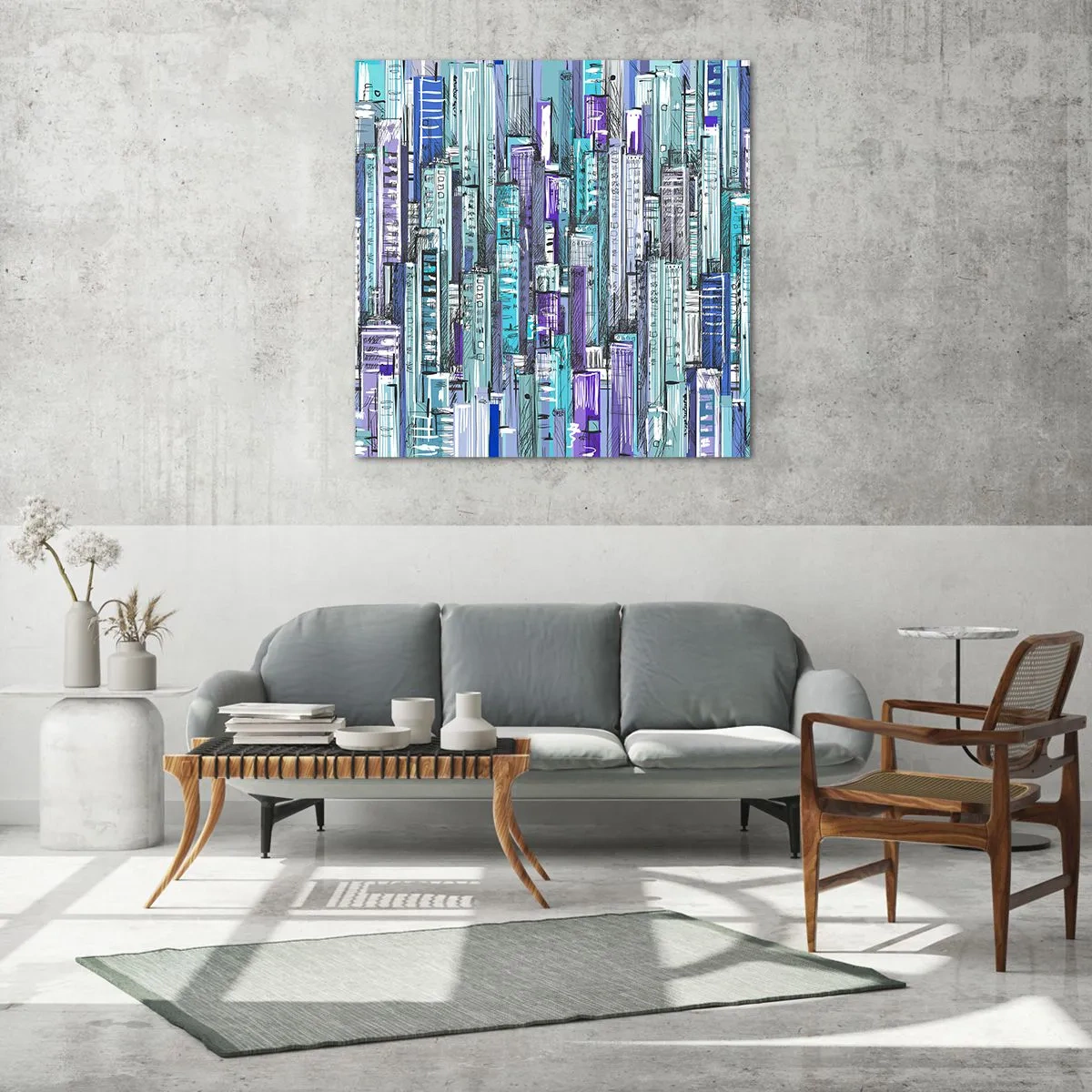 Glasbild - Bild auf glas - Bläulich von dem Himmel - 70x70 cm