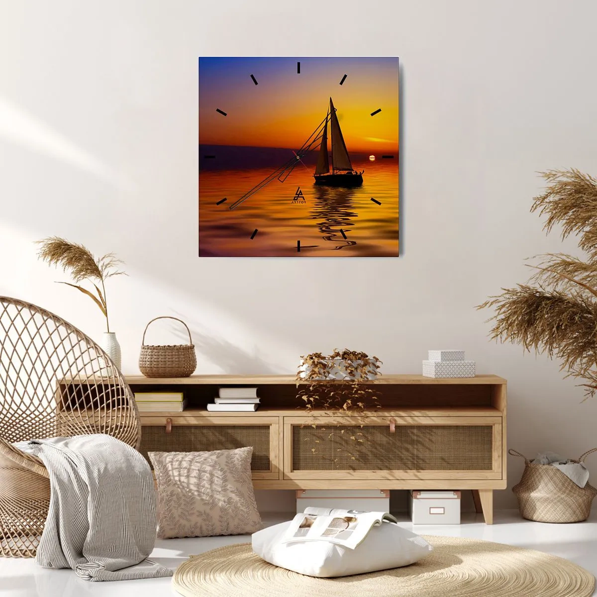 Wanduhr - Glasuhr - Wie ruhig es hier in der Abenddämmerung ist... - 40x40 cm