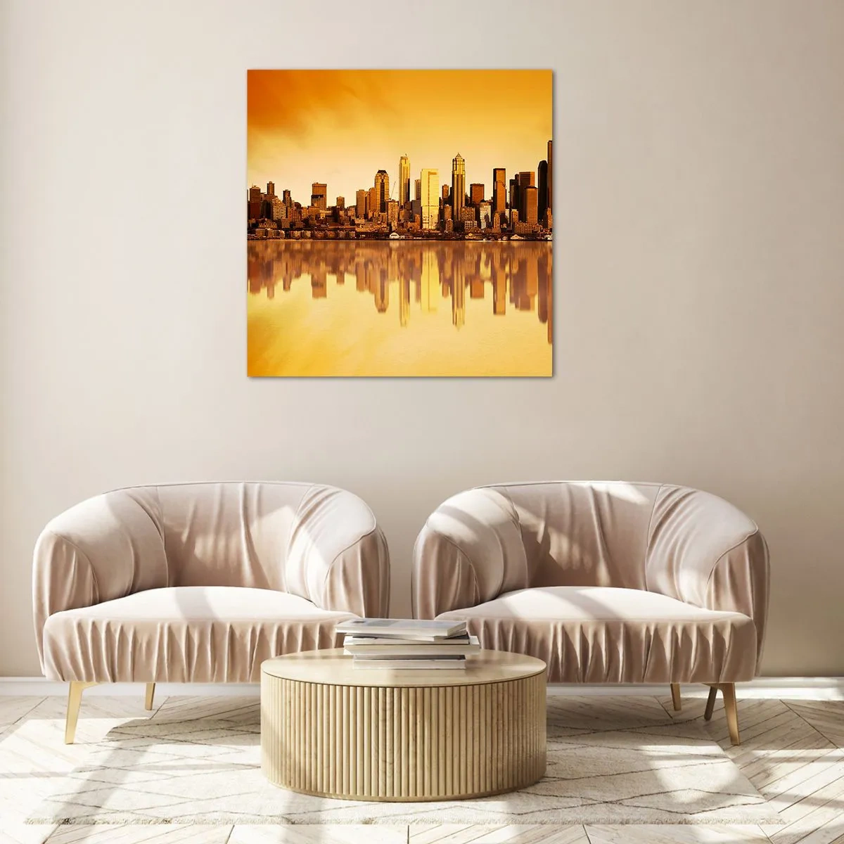 Glasbild - Bild auf glas - Die Stille der Metropole - 70x70 cm