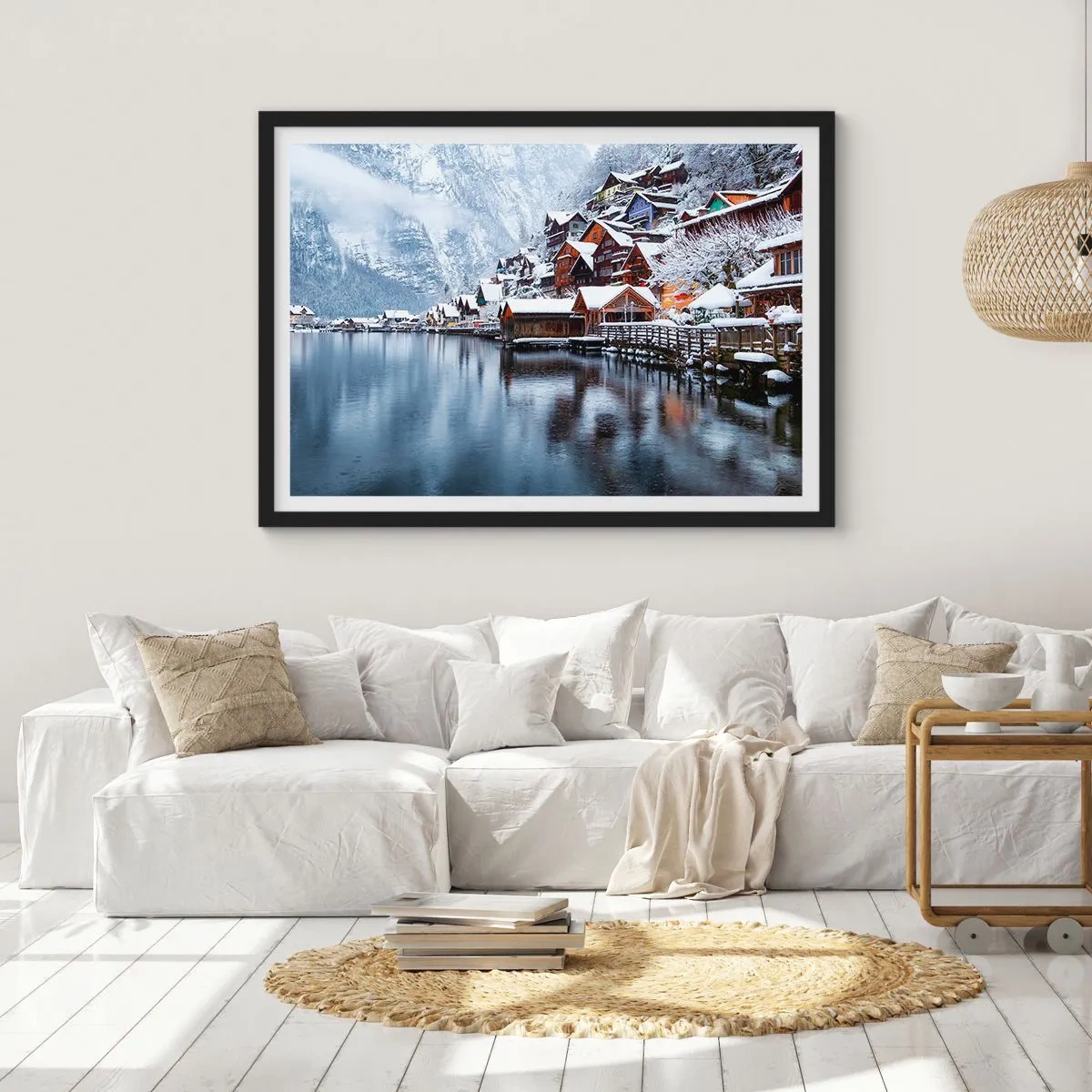 Poster in einem schwarzem Rahmen - In winterlicher Dekoration - 50x40 cm