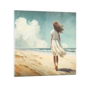 Glasbild - Bild auf glas - Der Sonne und dem Wind begegnen - 50x50 cm