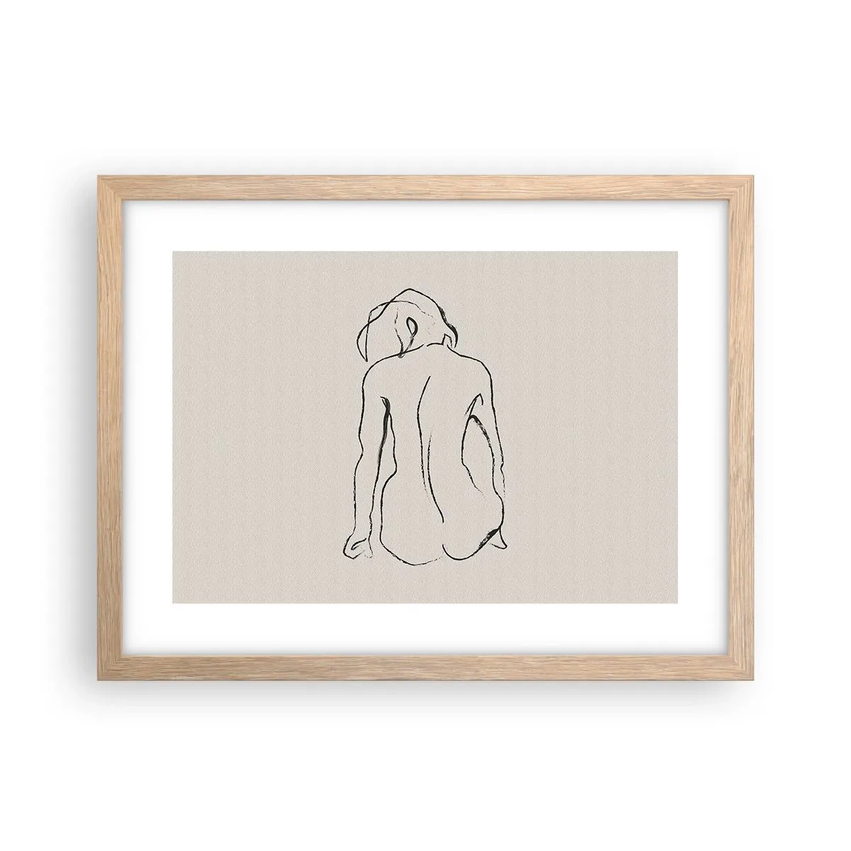 Poster in einem Rahmen aus heller Eiche - Mädchenakt - 40x30 cm