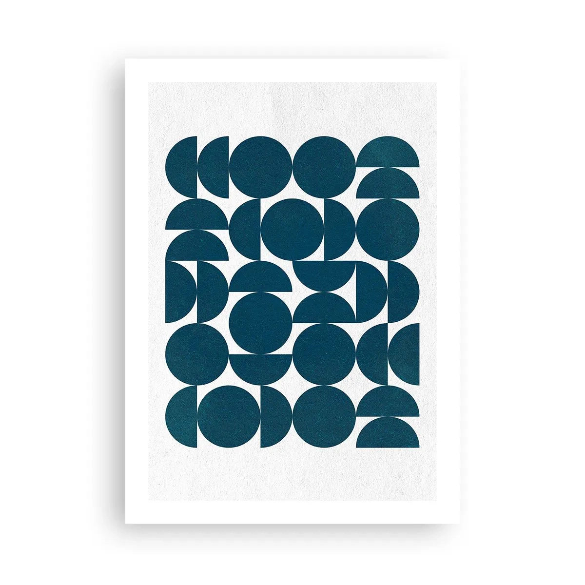 Poster - Geometrische Komposition mit blauen Kreisen - 50x70cm - Kreise und Halbkreise - Moderne Wanddekoration für Wohnzimmer und Schlafzimmer ARTTOR