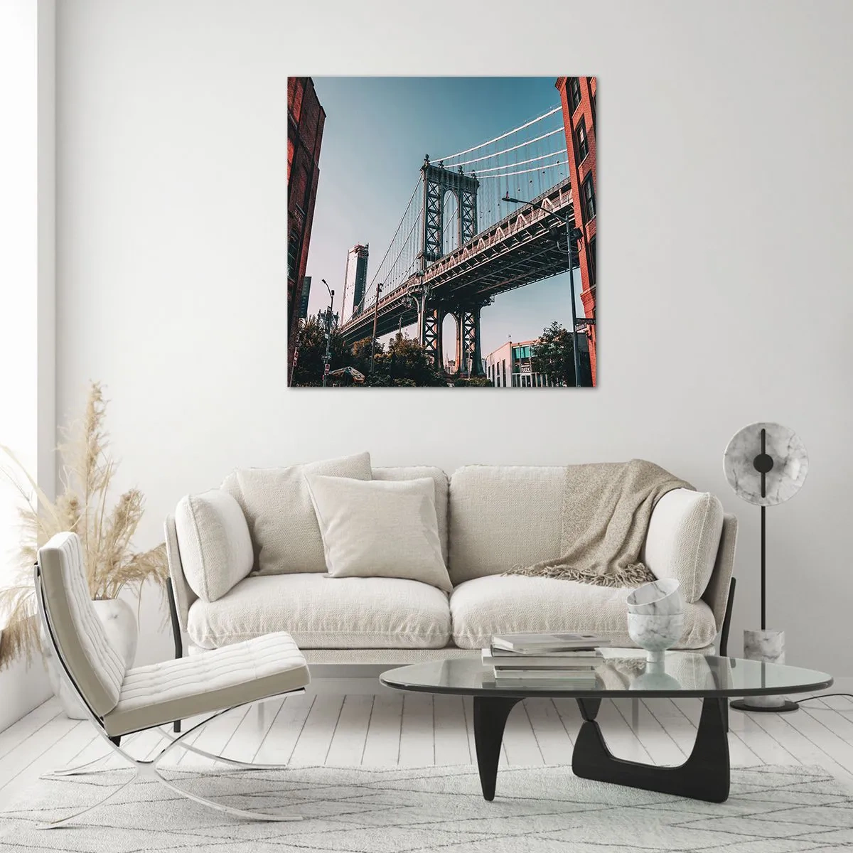 Glasbild - Bild auf glas - Über den Wellen der Stadt - 50x50 cm