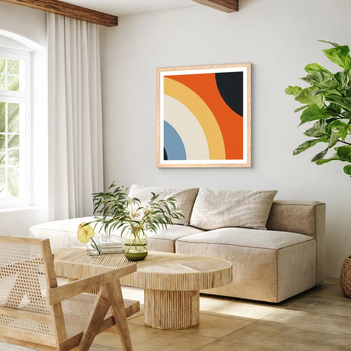 Poster in einem Rahmen aus heller Eiche - Zu mir selbst - 40x40 cm