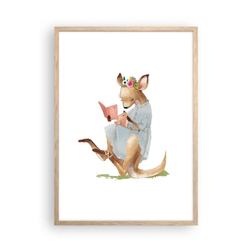 Poster in einem Rahmen aus heller Eiche - Lies mir vor Mama - 50x70 cm