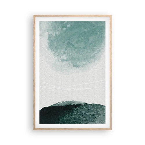 Poster in einem Rahmen aus heller Eiche - Begegnung mit Nebel - 61x91 cm