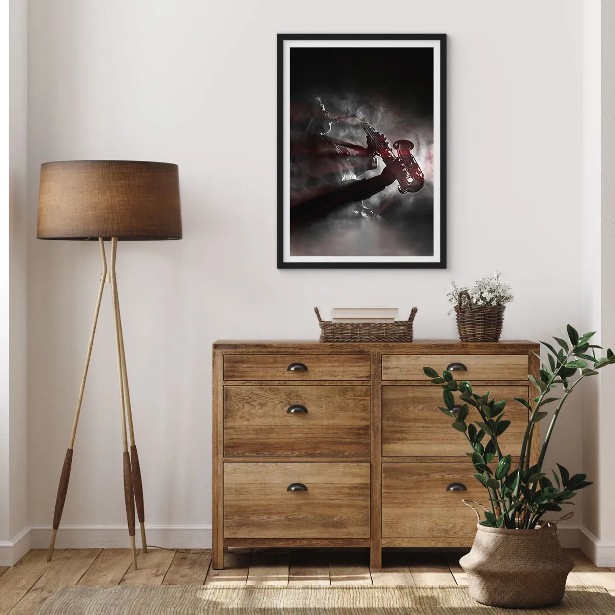 Poster in einem schwarzem Rahmen - In den Dämpfen des Jazz - 40x50 cm