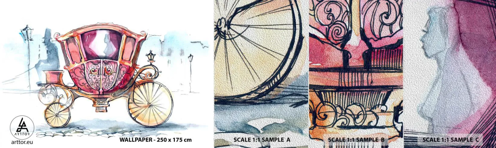 Fototapeten Muster Premium Sand - Zur Hochzeit oder zum Abschlussball? - Für Kinder, Wagen, Reise - 100x30 cm