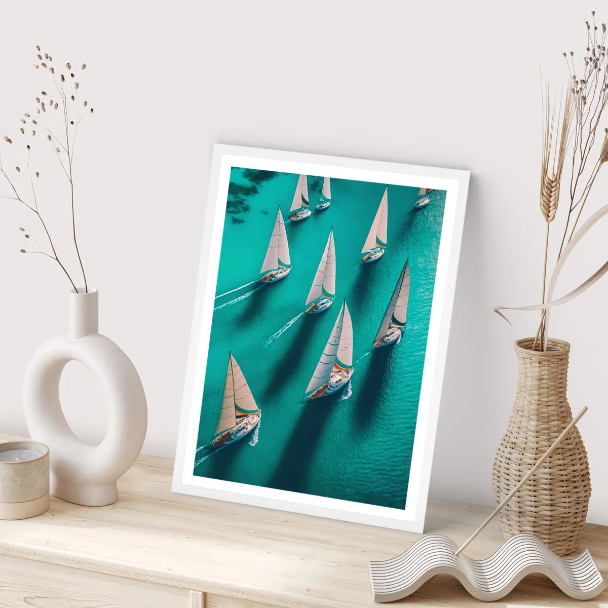 Poster in einem weißen Rahmen - Im Wettbewerb mit dem Wind - 30x40 cm