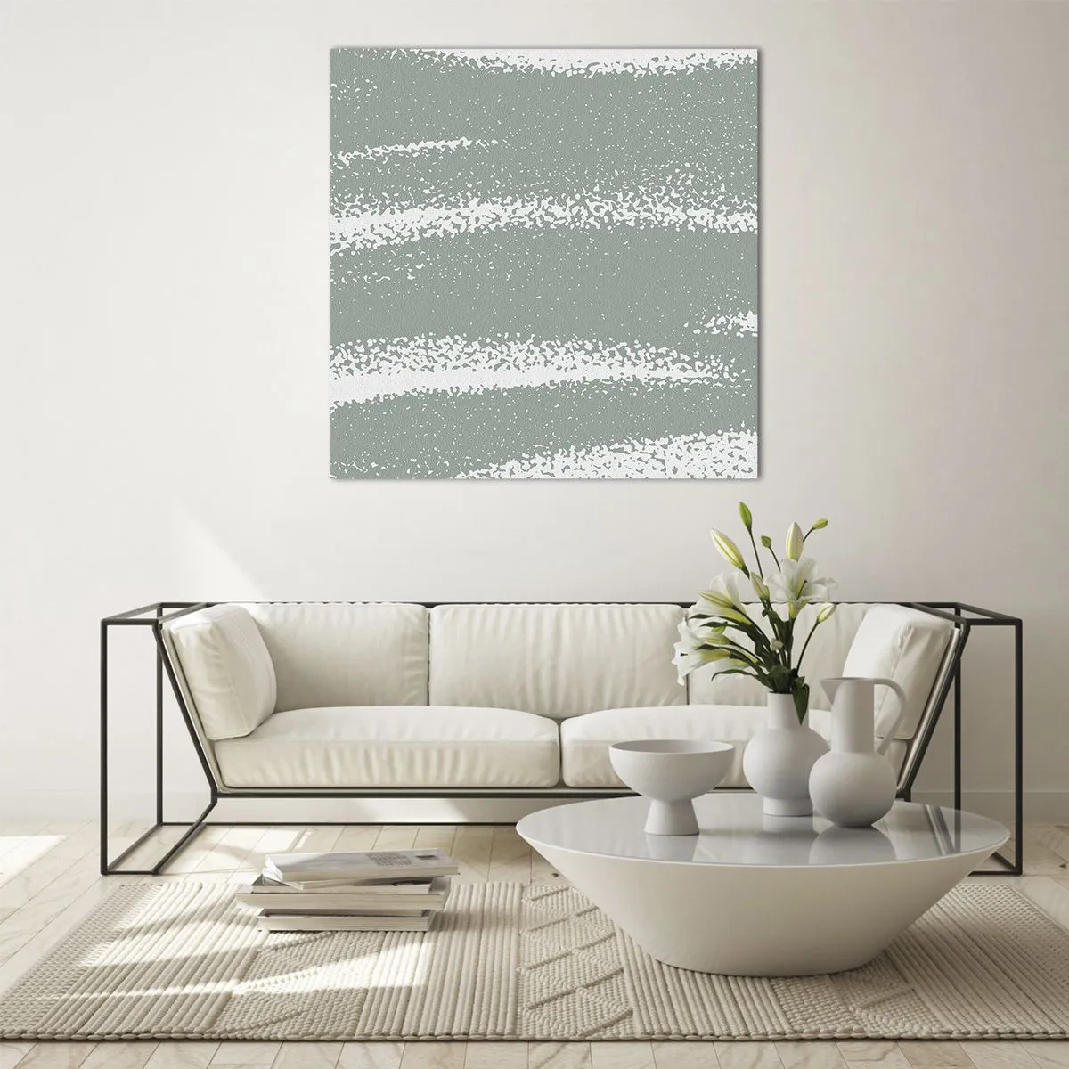 Glasbild - Bild auf glas - Abstraktion im Winterklima - 70x70 cm