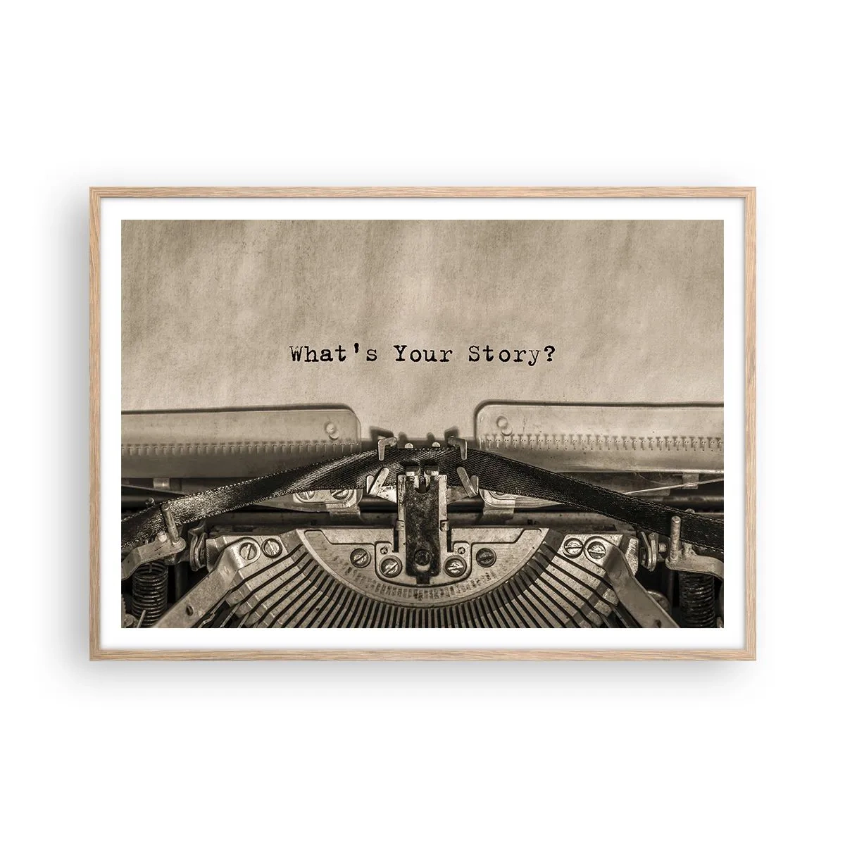 Poster in einem Rahmen aus heller Eiche - Erzähl es mir - 100x70 cm
