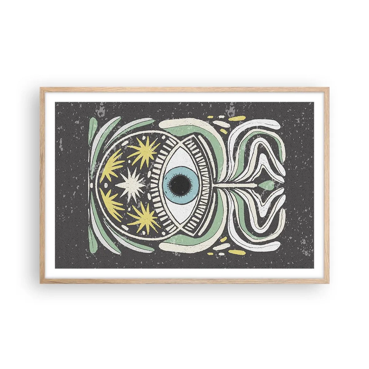 Poster in einem Rahmen aus heller Eiche - Stammesrituale - 91x61 cm
