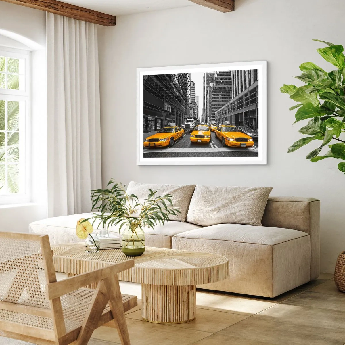 Poster in einem weißen Rahmen - Wir färben die Stadt - 70x50 cm