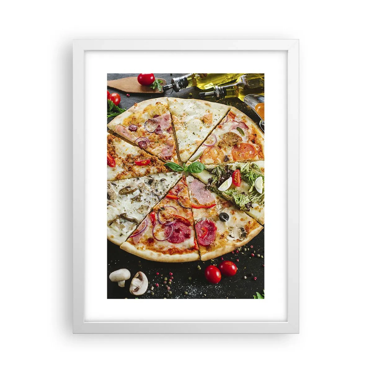 Poster in einem weißen Rahmen - Eine Reihe von Geschmacksrichtungen - 30x40 cm