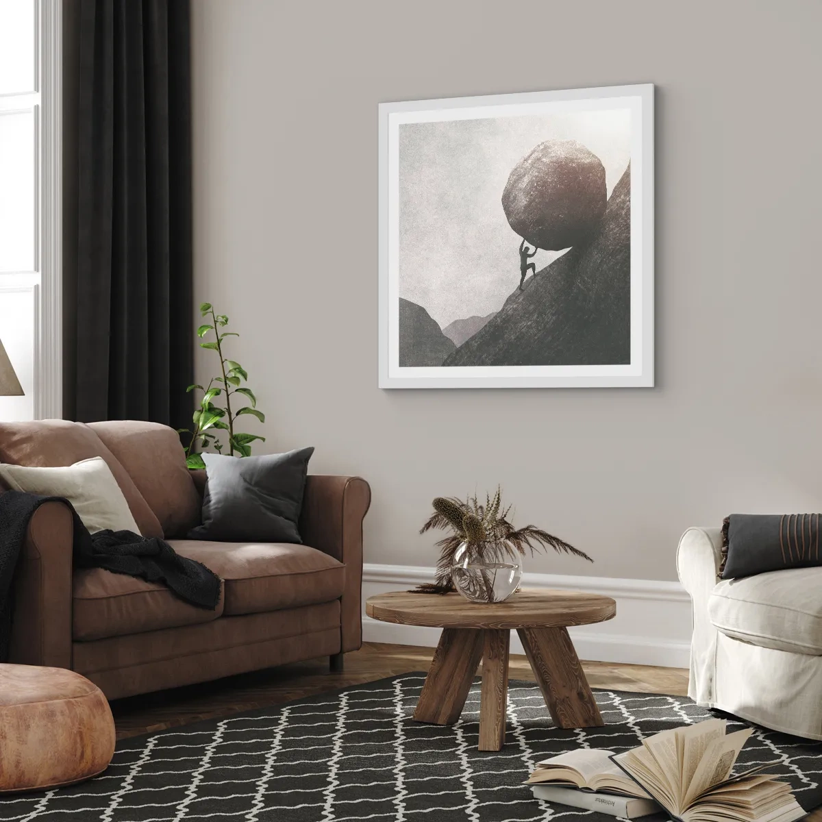 Poster in einem weißen Rahmen - Ich glaube wider alle Hoffnung - 60x60 cm