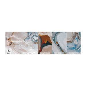 Fototapeten Muster Premium Sand - Blau schlängelt sich unter dem Weiß - Abstraktion, Stück, Modernes Muster - 100x30 cm