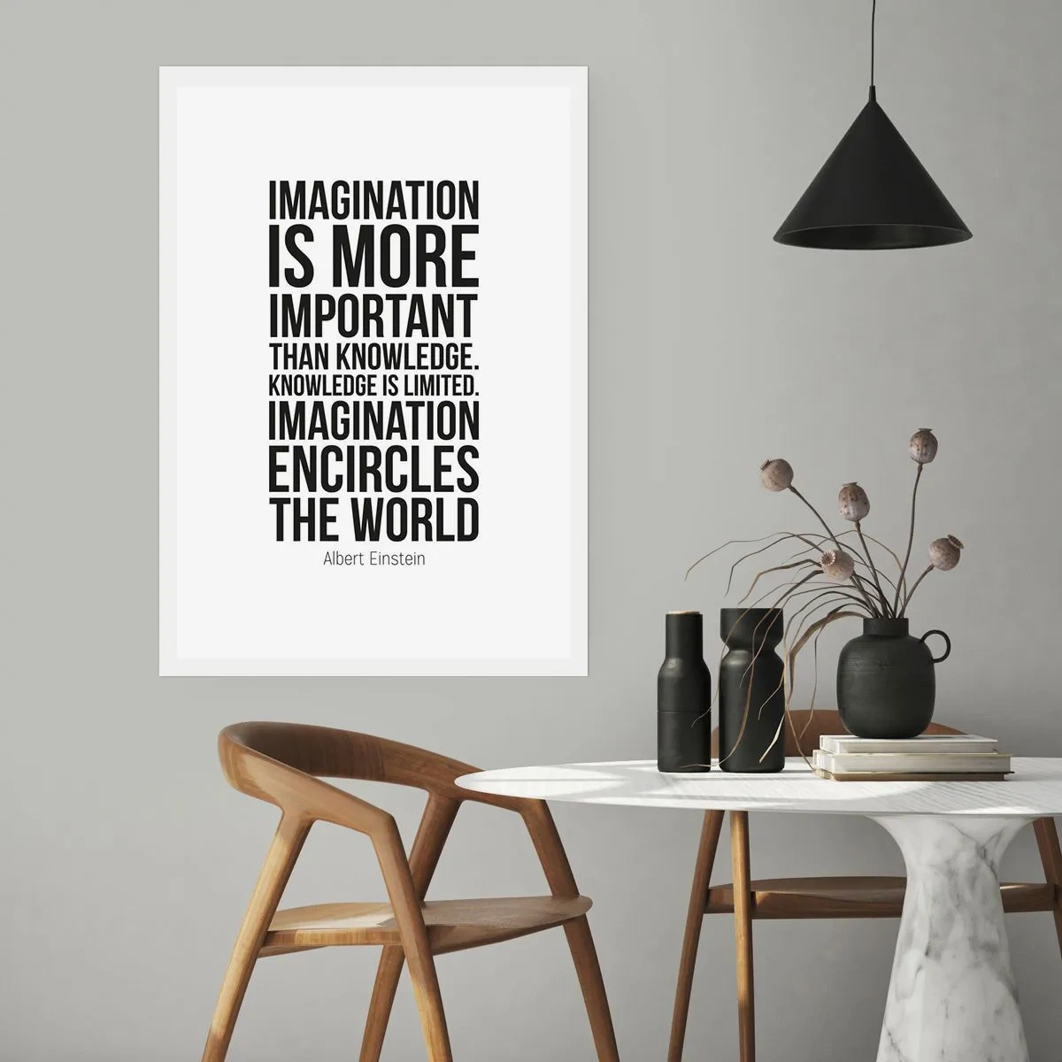 Poster - Einstein über die Kraft der Vorstellungskraft - 30x40 cm