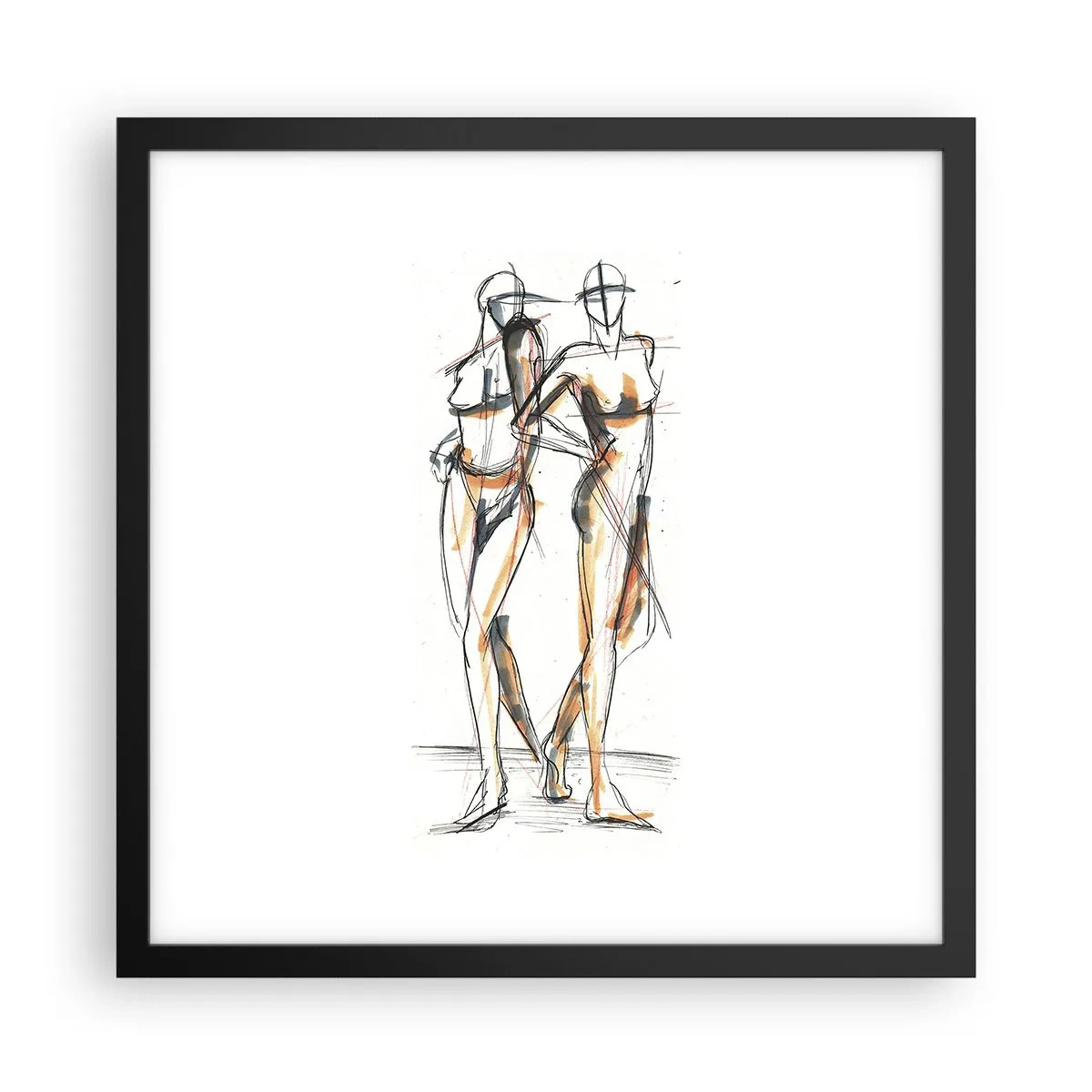 Poster in einem schwarzem Rahmen - Studie der Gnade - 40x40 cm