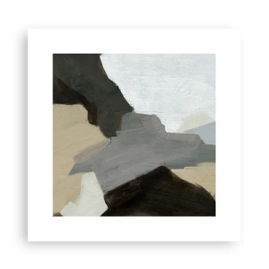 Poster - Abstraktion: Scheideweg des Graus - 30x30 cm