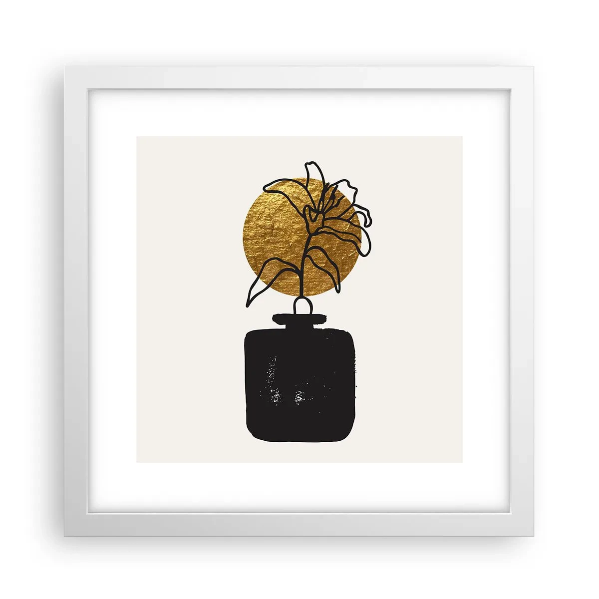 Poster in einem weißen Rahmen - Schönheit ist Gold wert - 30x30 cm