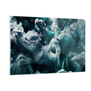 Glasbild - Bild auf glas - Der Tanz der Farben im Wasser erzeugt abstrakte Formen - 120x80cm - Farbbewegung - Moderne Wanddekoration für Wohnzimmer und Schlafzimmer ARTTOR