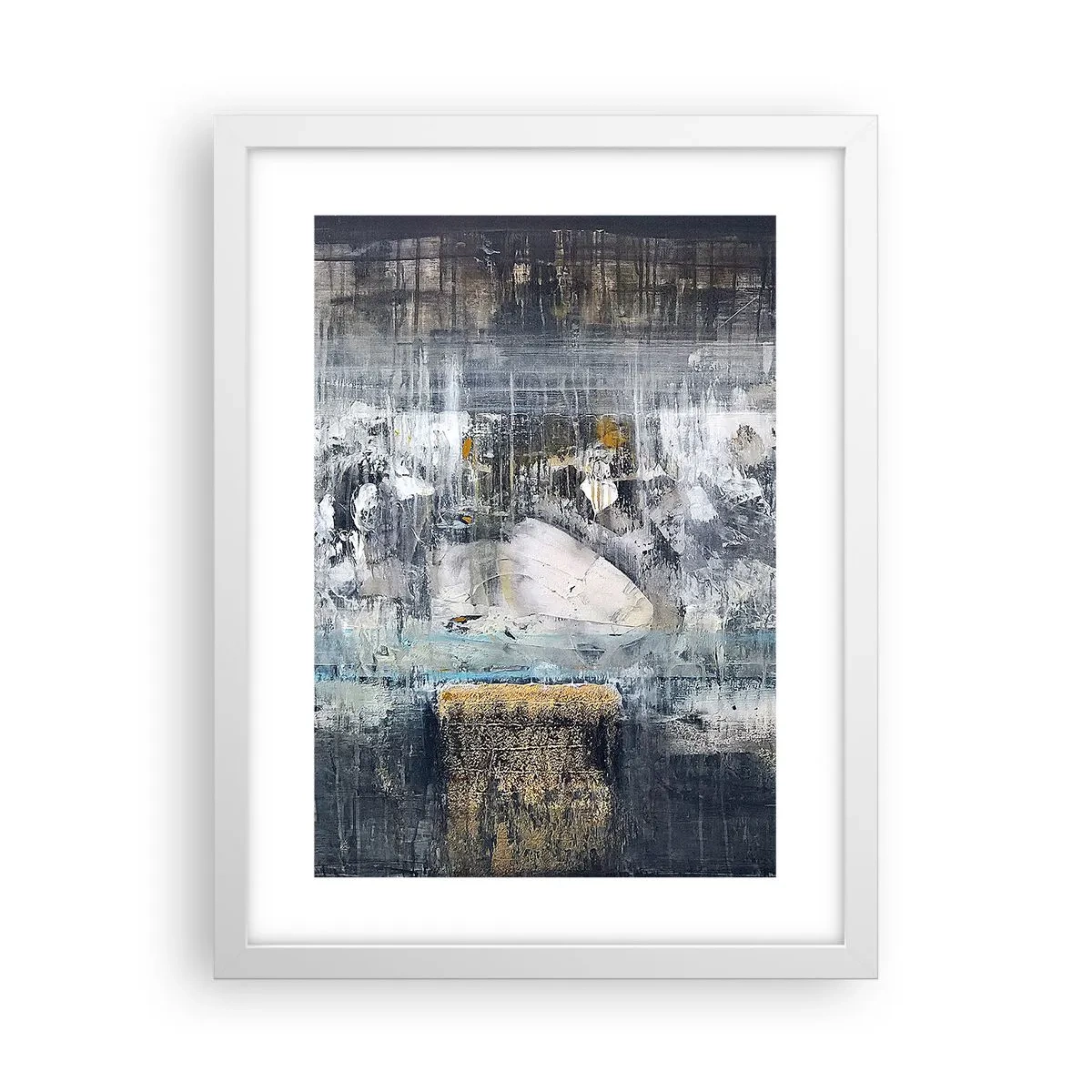 Poster in einem weißen Rahmen - Wie auf Eis, wie nach Dezember - 30x40 cm