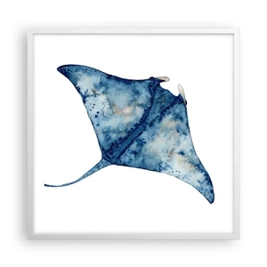 Poster in einem weißen Rahmen - Leben im Blau - 60x60 cm