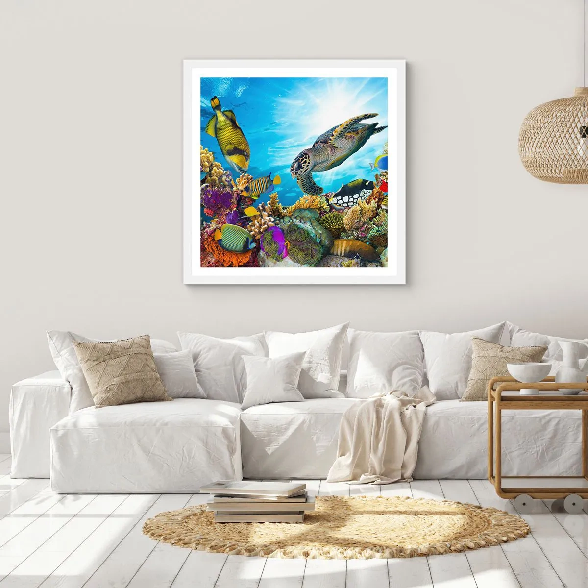 Poster in einem weißen Rahmen - Korallenpromenade - 60x60 cm