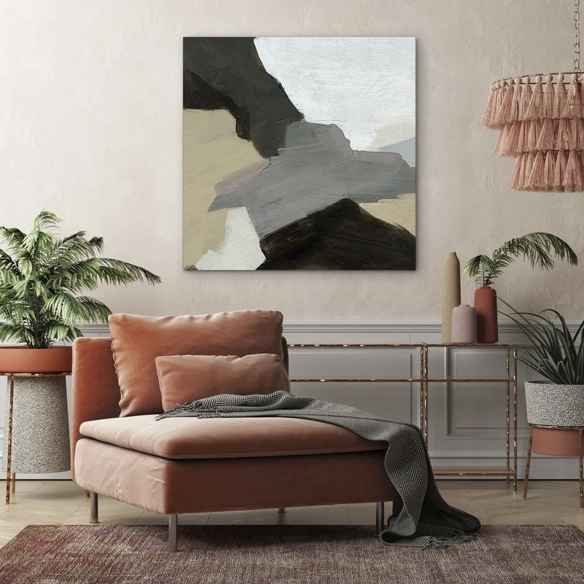 Bild auf Leinwand - Leinwandbild - Abstraktion: Scheideweg des Graus - 60x60 cm