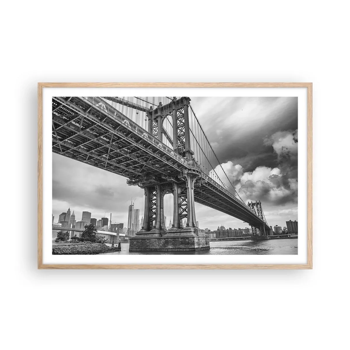 Poster in einem Rahmen aus heller Eiche - Ins Herz der Stadt - 91x61 cm