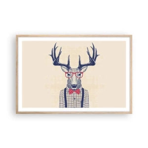 Poster in einem Rahmen aus heller Eiche - Eine lustige Extravaganz - 91x61 cm