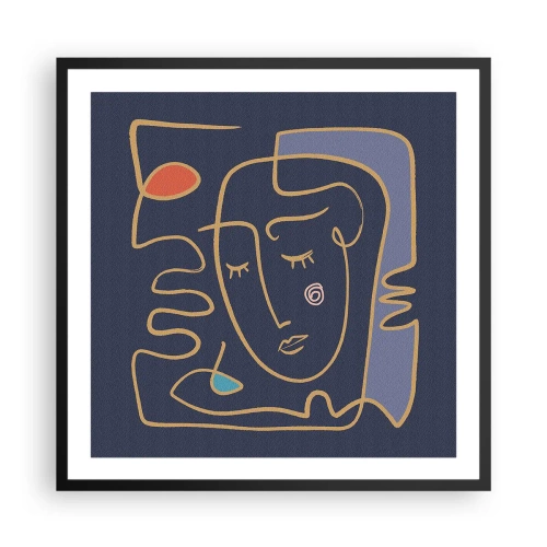 Poster in einem schwarzem Rahmen - In Gedanken - 60x60 cm