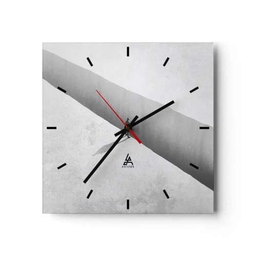 Wanduhr - Glasuhr - Klares Ziel - 40x40 cm