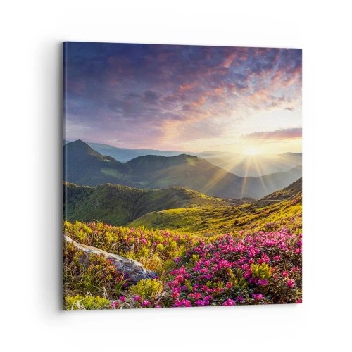 Bild auf Leinwand - Leinwandbild - Frische am Bergmorgen - 70x70 cm