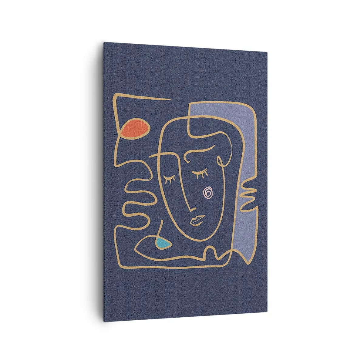 Bild auf Leinwand - Leinwandbild - Abstraktes Gesichtsporträt im minimalistischen Stil - 80x120cm - In Gedanken - Moderne Wanddekoration für Wohnzimmer und Schlafzimmer ARTTOR