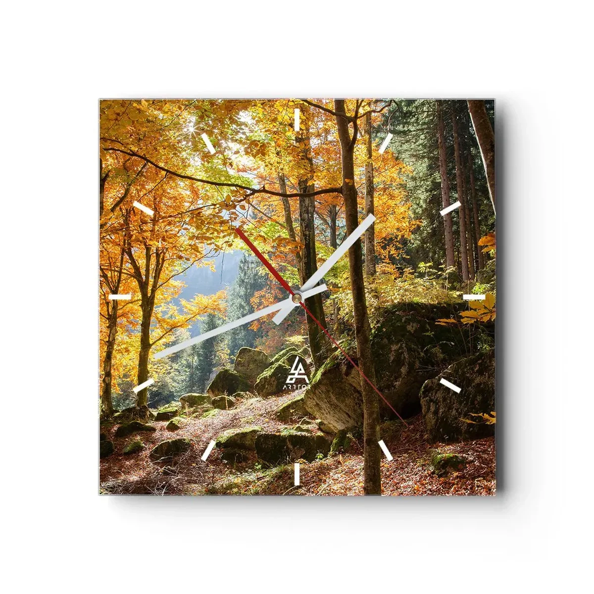 Wanduhr - Glasuhr - Zeit zum Entspannen - 40x40 cm