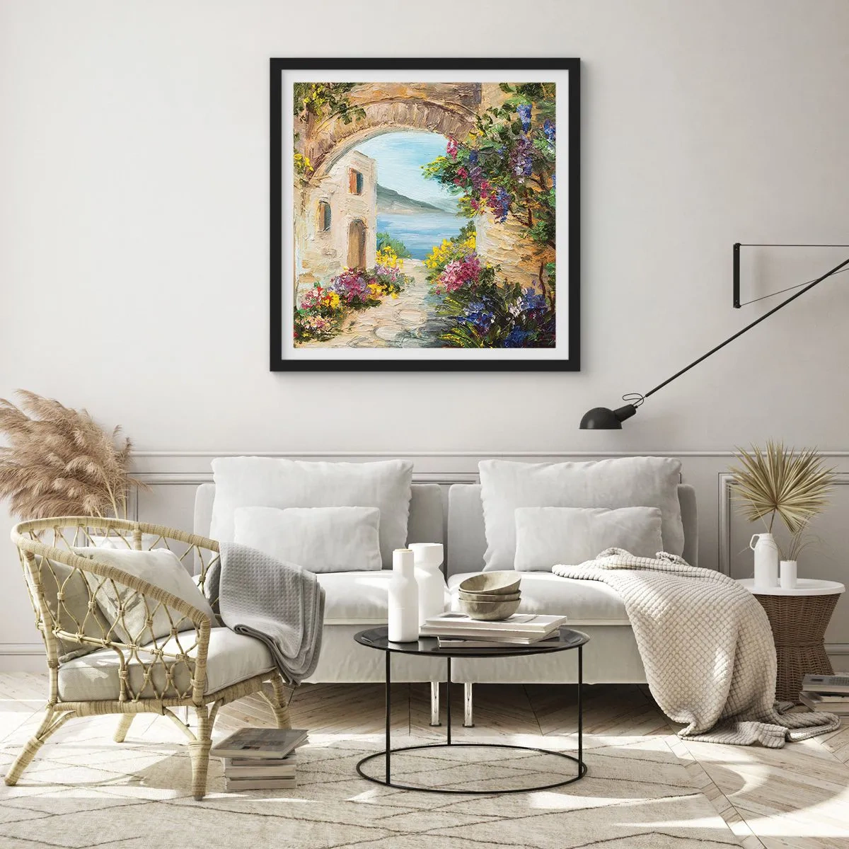 Poster in einem schwarzem Rahmen - Charme einer Küstenprovinz - 50x50 cm