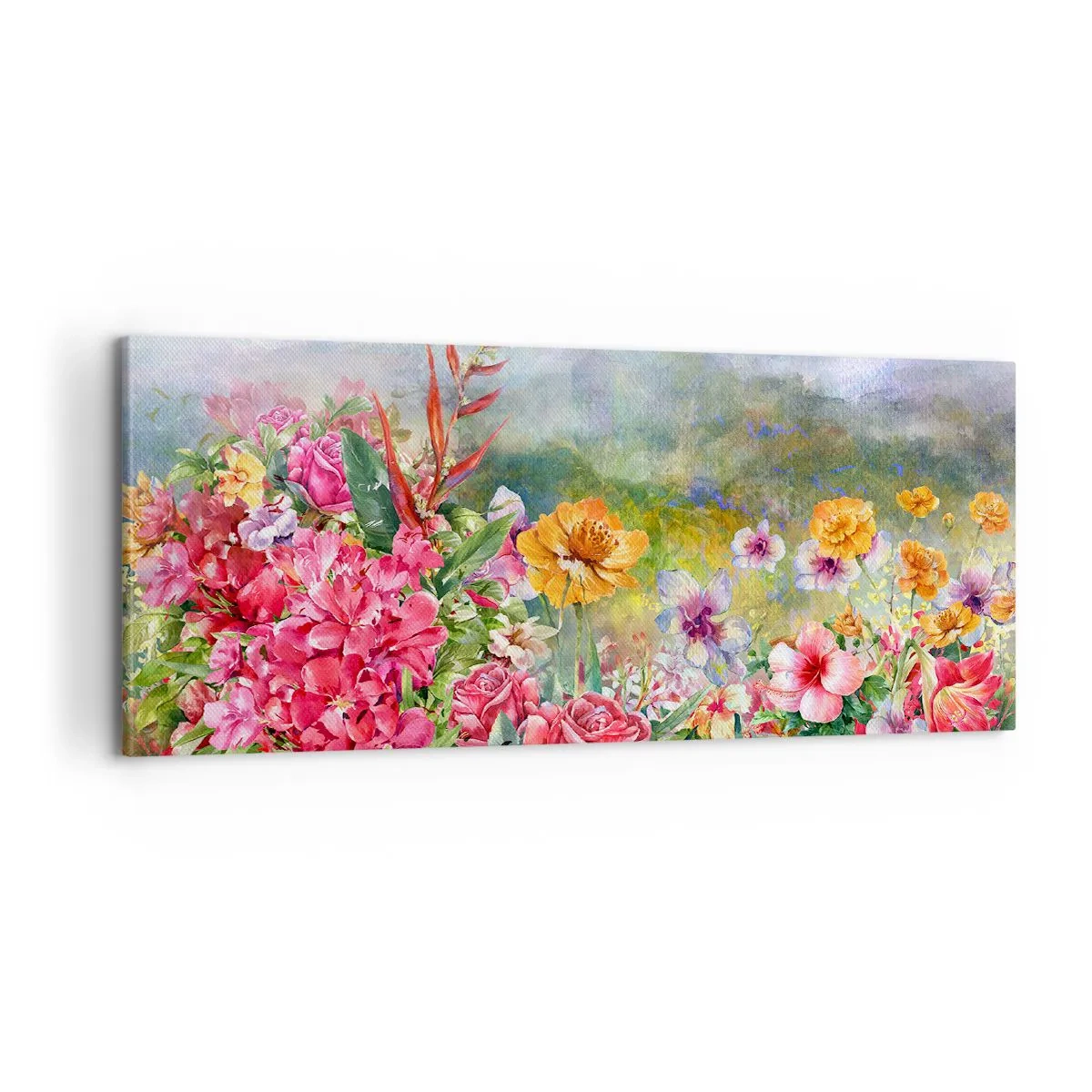 Bild auf Leinwand - Leinwandbild - Ein Garten, der verrückt geworden ist - 100x40 cm