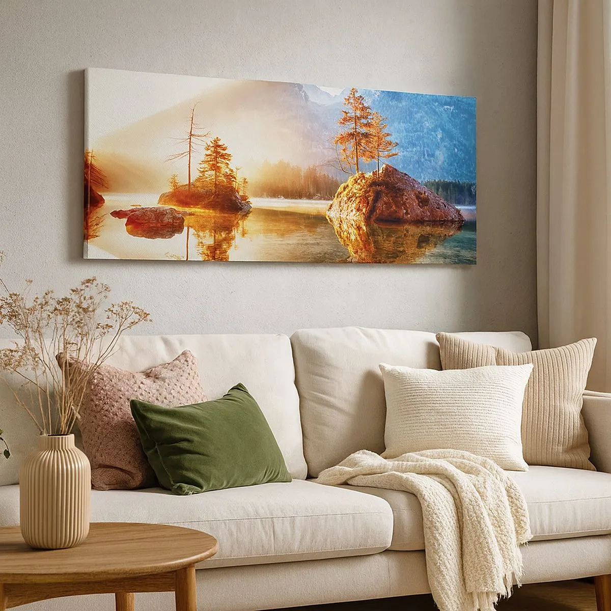 Bild auf Leinwand - Leinwandbild - Natur in neuem Licht - 100x40 cm