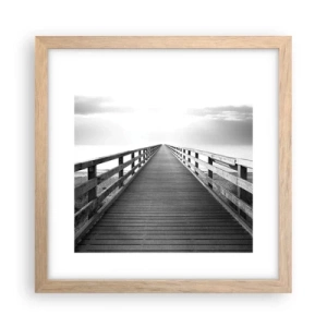 Poster in einem Rahmen aus heller Eiche - In die Ferne ... - 30x30 cm