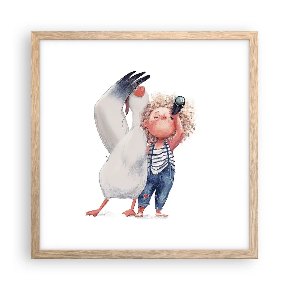 Poster in einem Rahmen aus heller Eiche - Toller Reiseplan - 40x40 cm