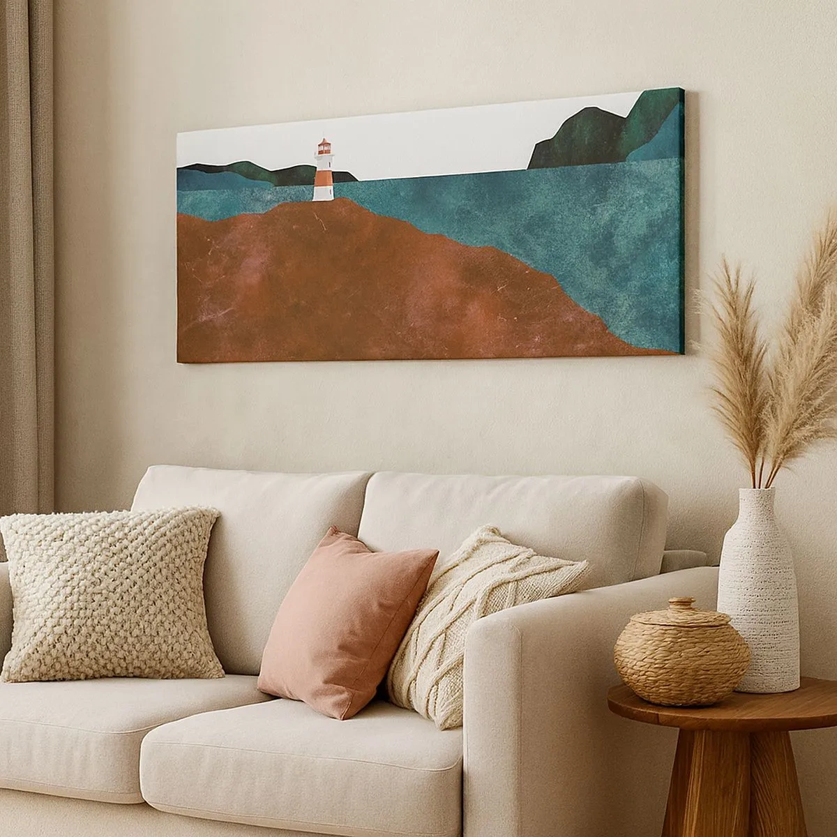 Bild auf Leinwand - Leinwandbild - Aufs Meer starren - 100x40 cm