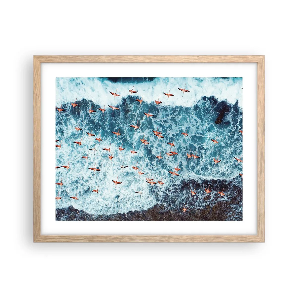 Poster in einem Rahmen aus heller Eiche - Die Küstenparade - 50x40 cm