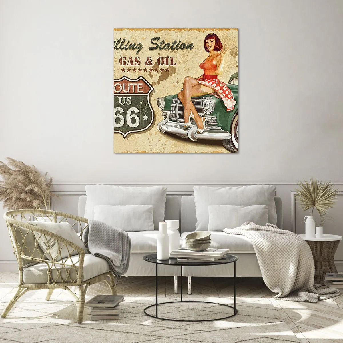 Glasbild - Bild auf glas - Die großen Jahre der 40er. - 60x60 cm