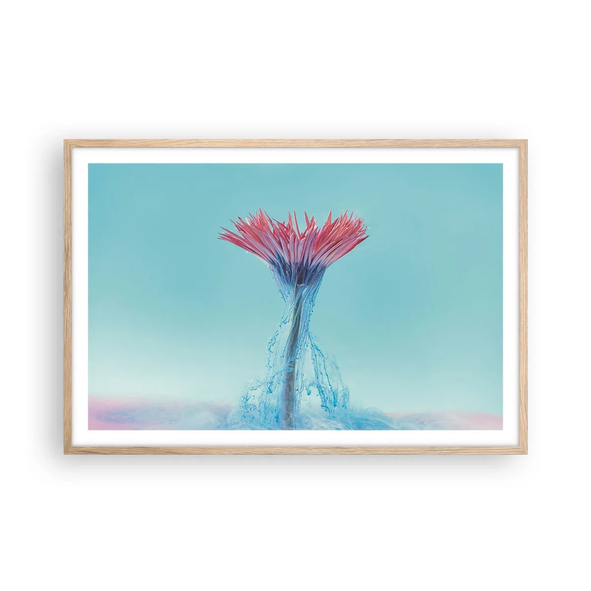 Poster in einem Rahmen aus heller Eiche - In einer belebenden Umarmung - 91x61 cm