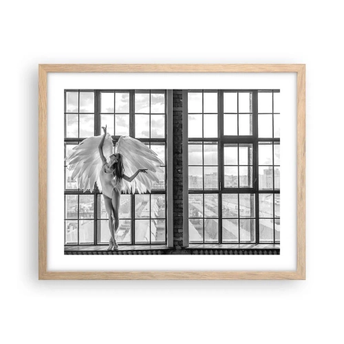 Poster in einem Rahmen aus heller Eiche - Stadt der Engel? - 50x40 cm